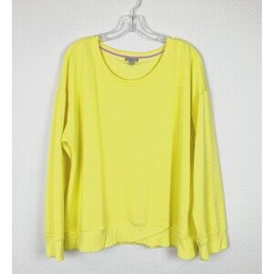 T by Talbots Women's Long Sleeve Pullover Sweatshirt Size XL Yellow